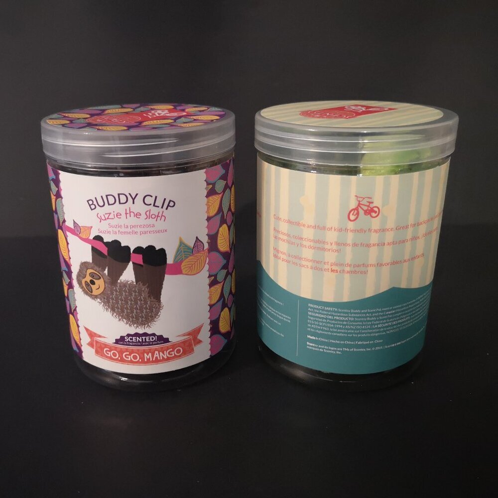 Scentsy Buddy Clips Set of 2 - Suzie The Sloth & Scout The Dragon Scented Clips